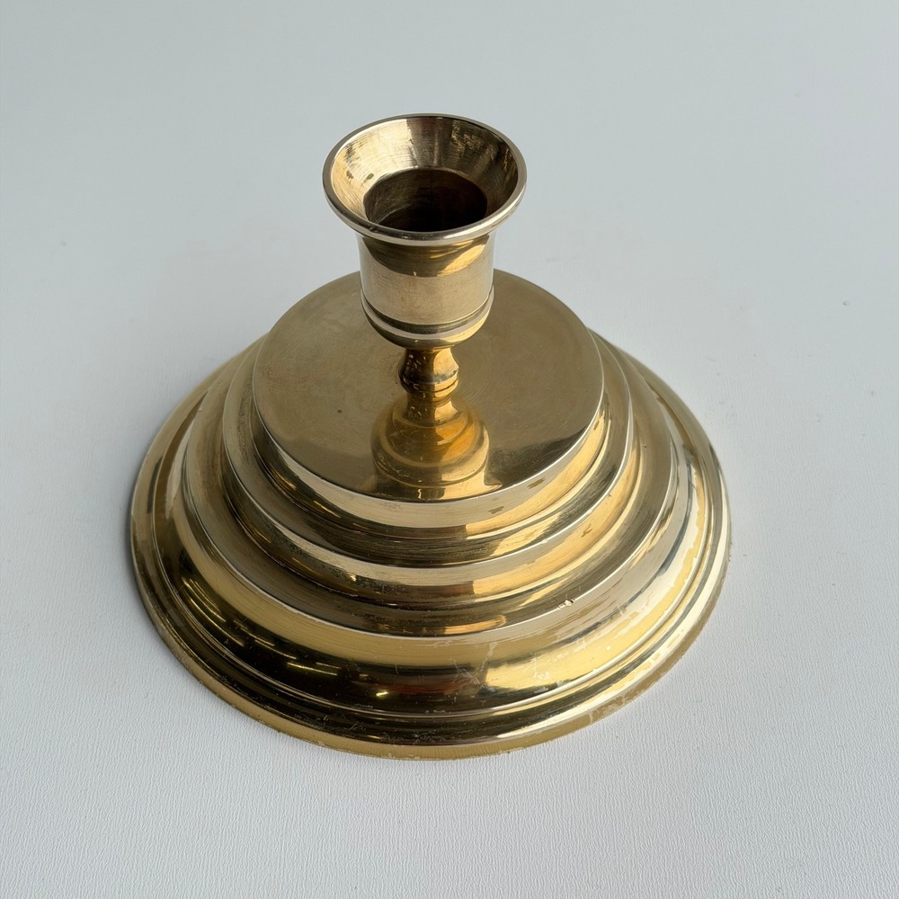 Vintage Brass Candlestick Holder Gold Traditional Tiered Base Beacon Hill 80s